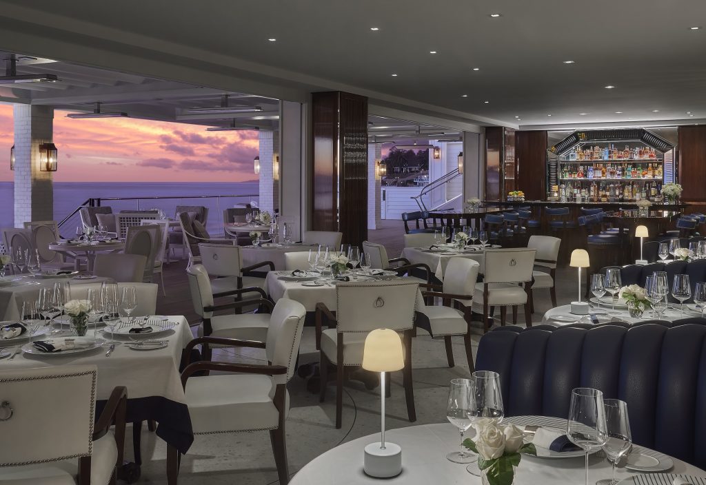 Caruso's dining room is particularly alluring at dusk