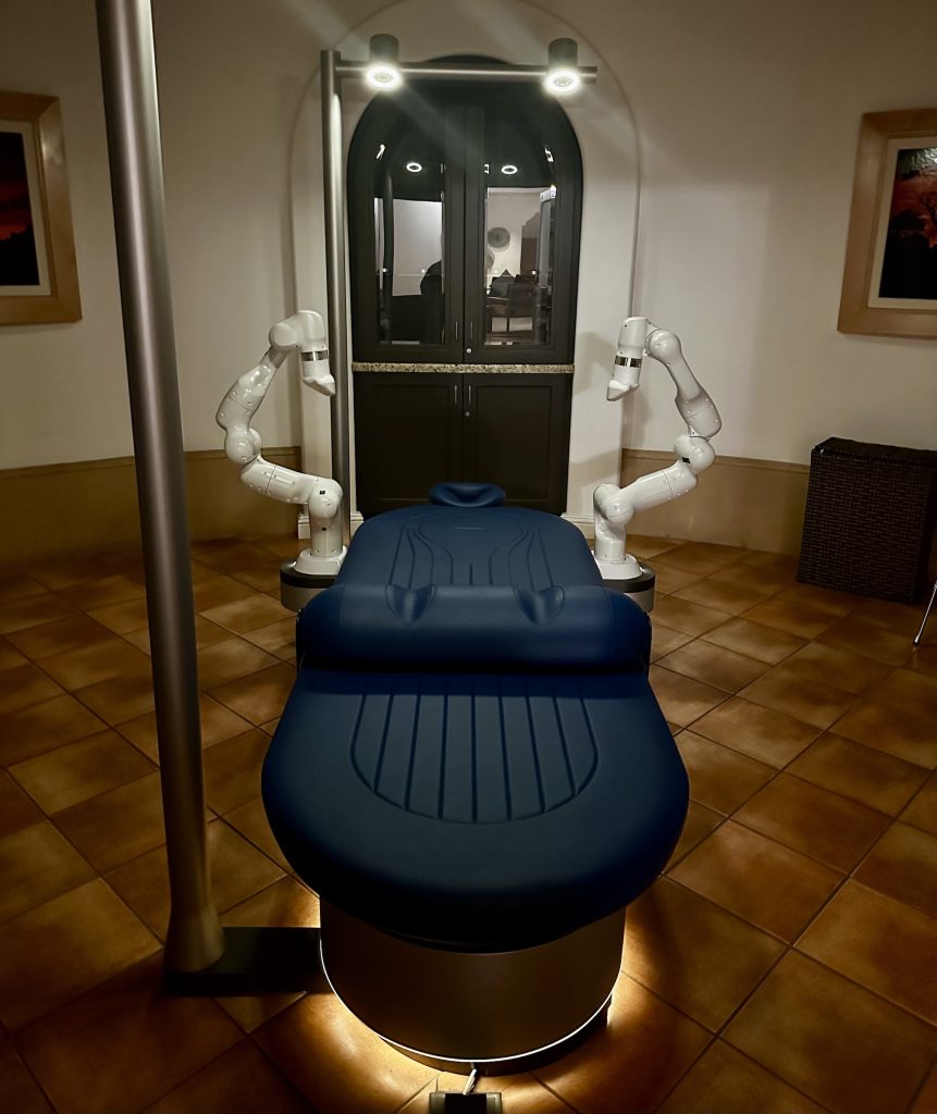 The Aescape AI Massage uses precision robotics & body-mapping technology. Photo by Fran Miller